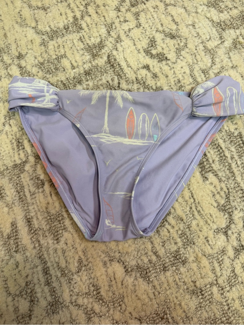 aerie Lilac Surf Print Bikini Bottoms